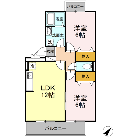 アルファタウン秦野新町　Ｂの間取り