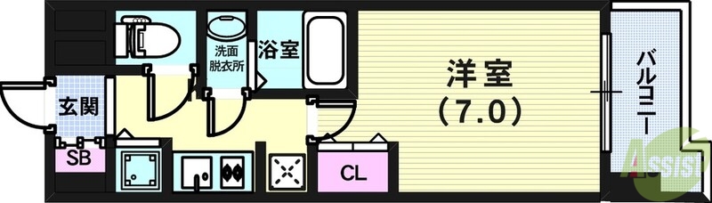 ラヴ神戸三宮の間取り