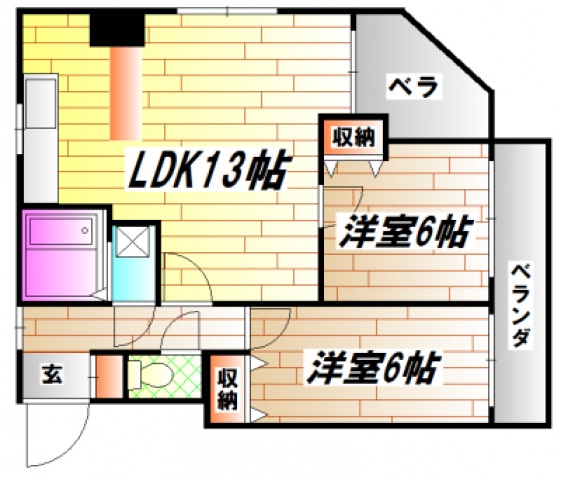 広島市中区堺町のマンションの間取り