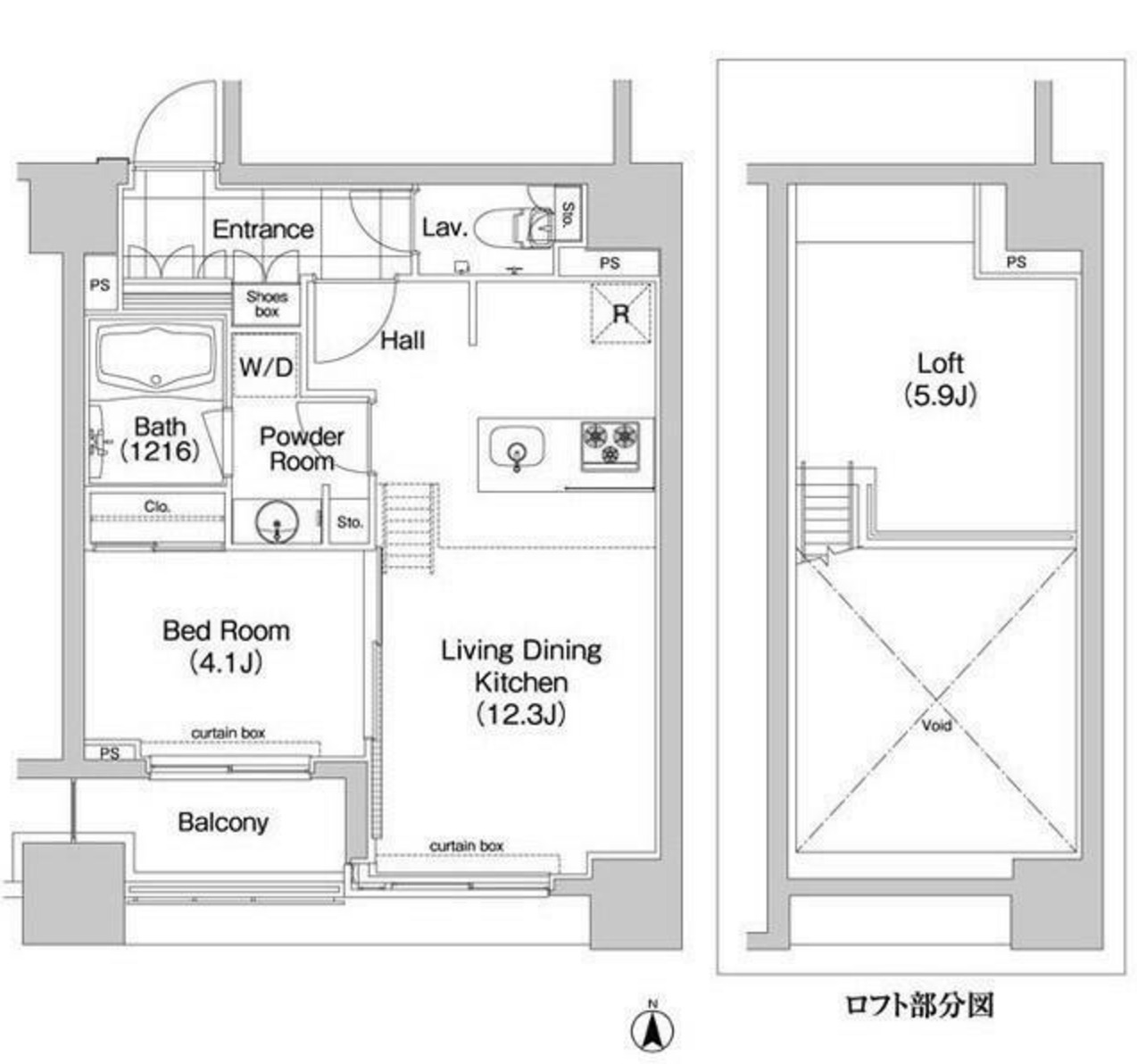 中央区新川のマンションの間取り