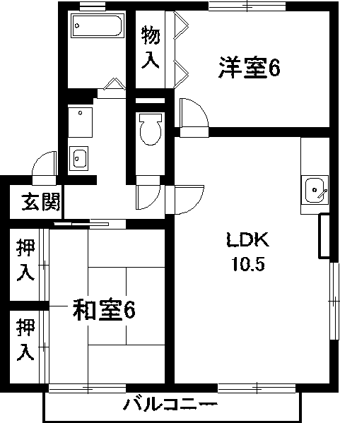 豊明市新栄町のアパートの間取り