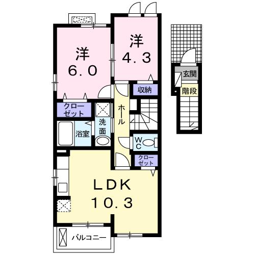 【四日市市川尻町のアパートの間取り】