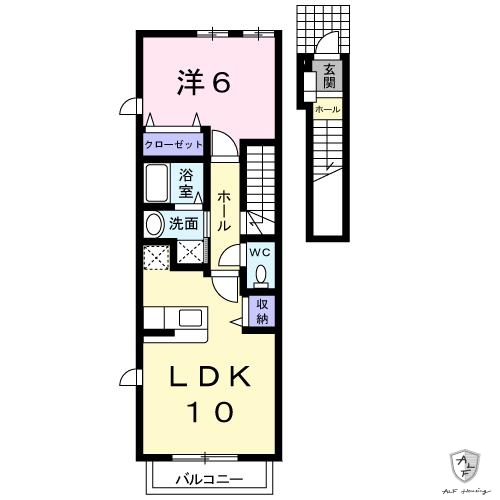 瑞浪市薬師町のアパートの間取り