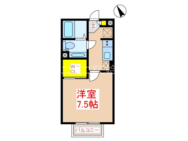 姶良市東餅田のアパートの間取り