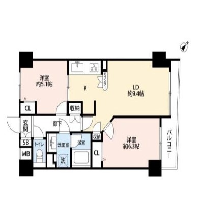 文京区向丘のマンションの間取り