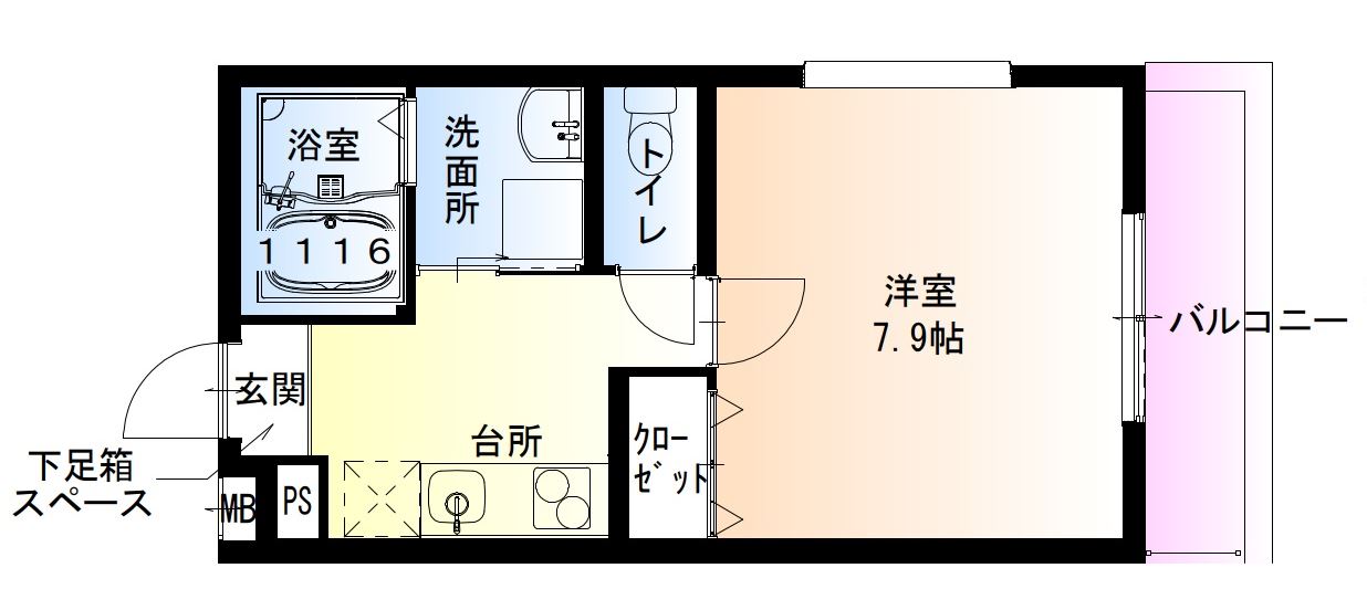 フジパレス助松町II番館の間取り