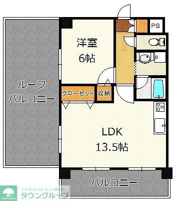 福岡市中央区荒戸のマンションの間取り