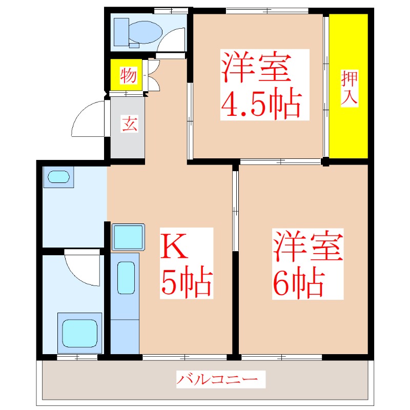 ＭＳハイツ　Ｂ棟の間取り