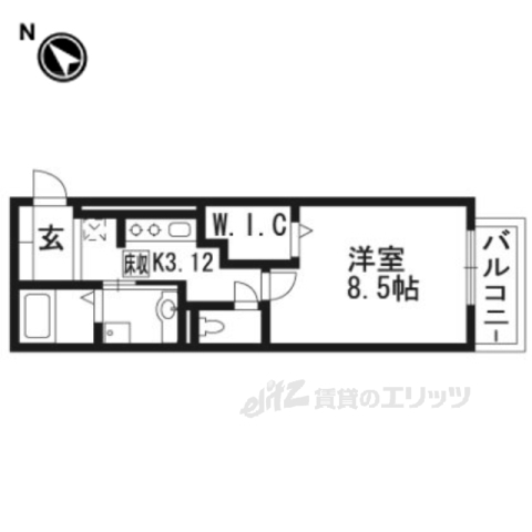 枚方市牧野下島町のアパートの間取り