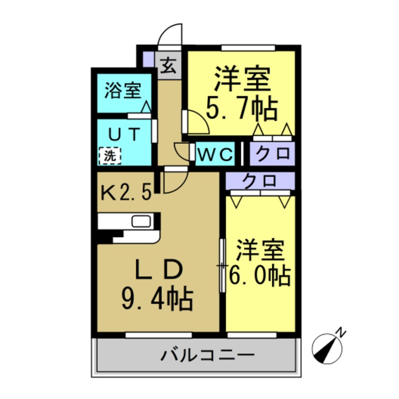 プリミエール山敷230の間取り