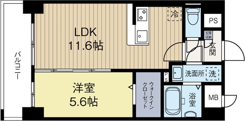 地下鉄空港線 東比恵駅 徒歩13分 5階建 築10年の間取り写真