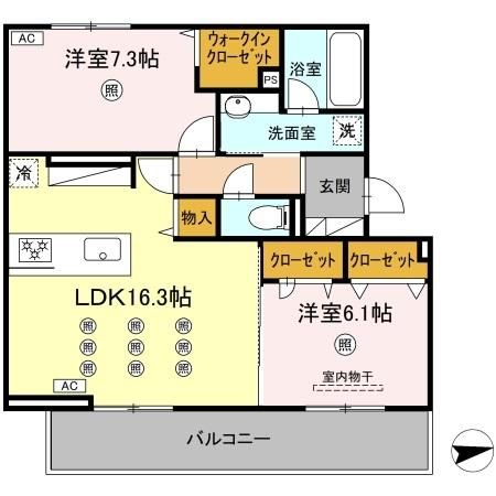 D-ROOM新池 B棟の間取り写真