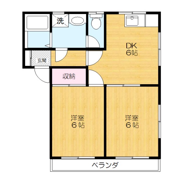 館山市高井のアパートの間取り