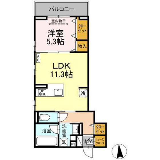 広島市南区宇品御幸のアパートの間取り