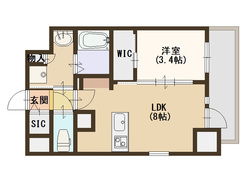 大阪市住之江区安立のマンションの間取り