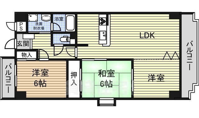 名古屋市中村区上米野町のマンションの間取り