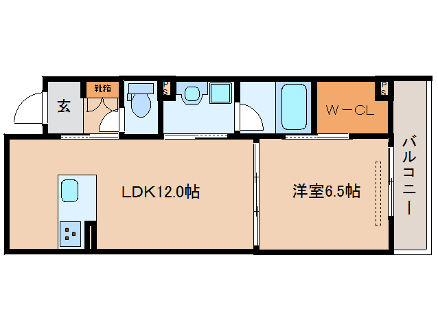 奈良市北市町のマンションの間取り