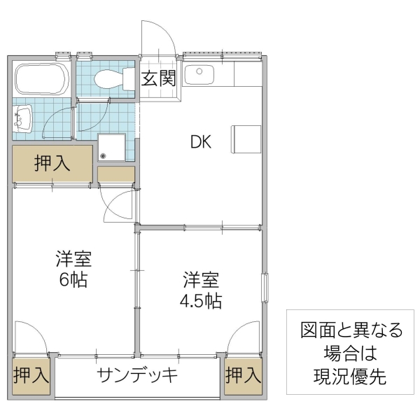 サンハイツ松葉の間取り