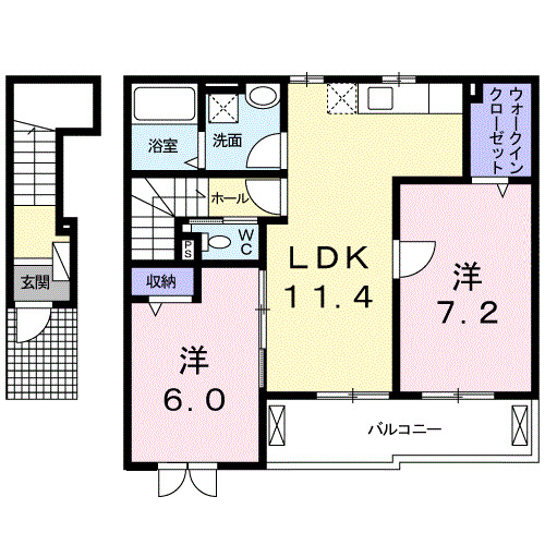 浅口市金光町占見新田のアパートの間取り