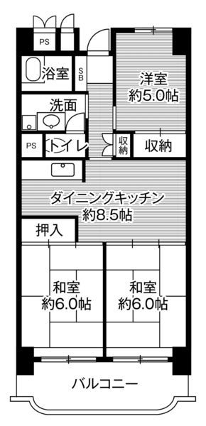 ビレッジハウス岐阜タワー1号棟の間取り