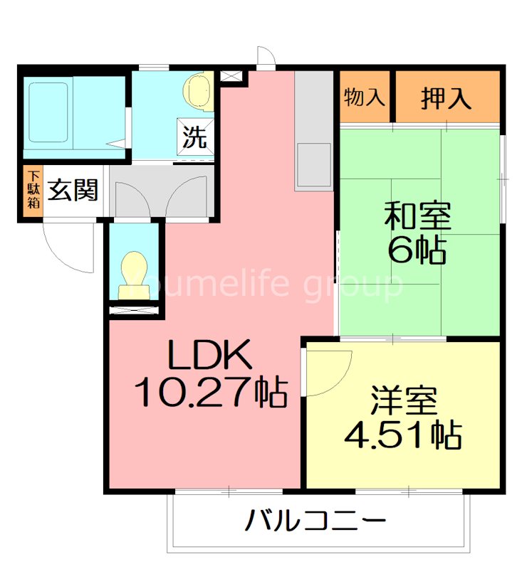 小田原市中村原のアパートの間取り