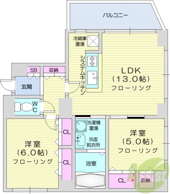 サンコート円山ガーデンヒルズの間取り