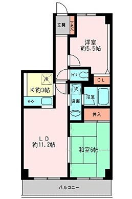 【グレイスコート二俣川　弐番館の間取り】