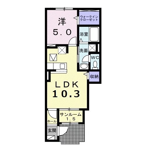 青森市新田のアパートの間取り