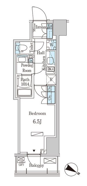 港区赤坂のマンションの間取り