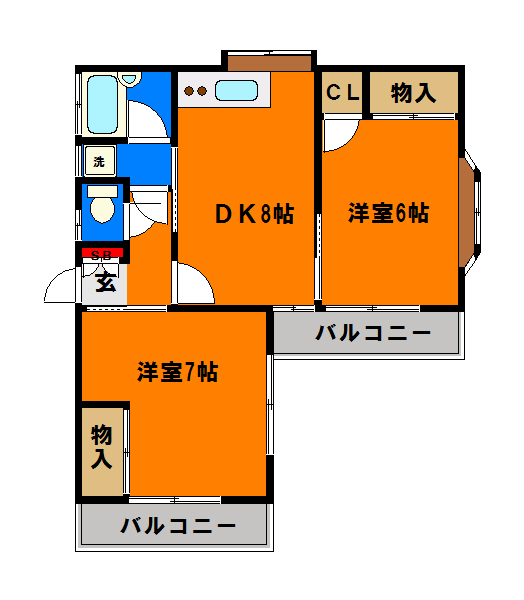 沖ノ根ニューハイツの間取り