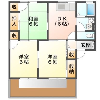 豊川市御油町のアパートの間取り