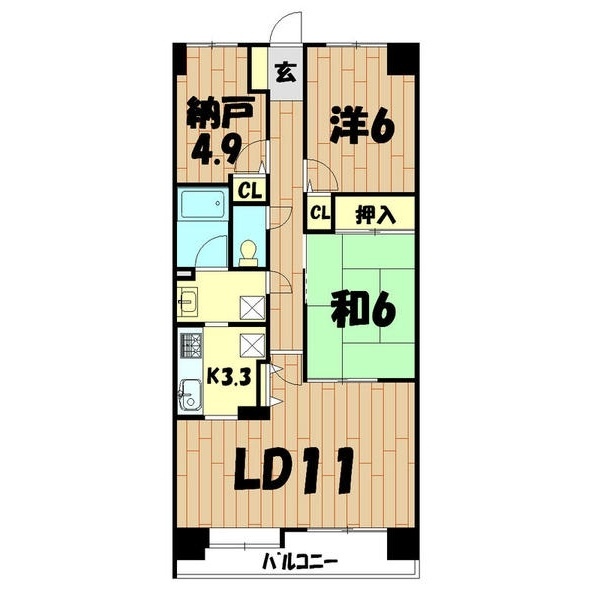 アジュール南まきが原の間取り