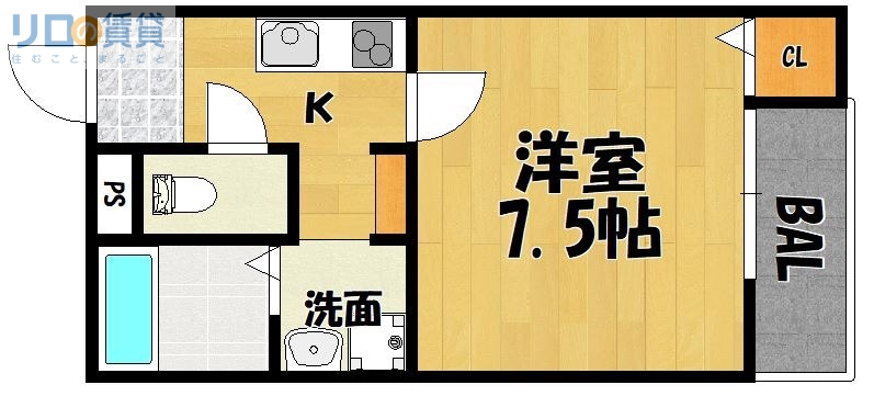 大阪市東淀川区下新庄のアパートの間取り