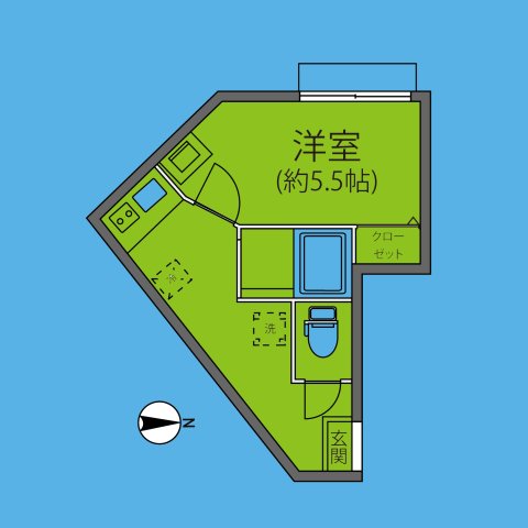 川崎市麻生区細山のアパートの間取り