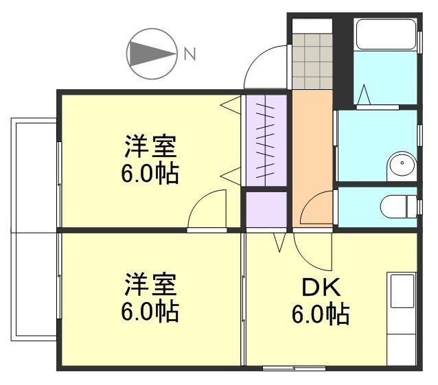 倉敷市浦田のアパートの間取り