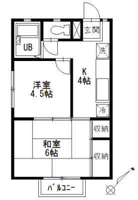 福山市本庄町中のアパートの間取り