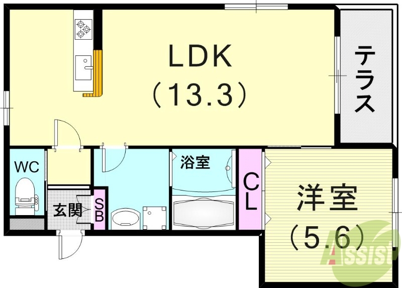 ヘーベルメゾン六甲道の間取り