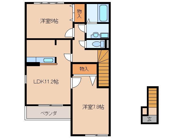 多気郡明和町大字坂本のアパートの間取り