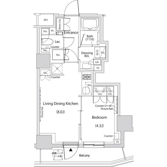 【文京区目白台のマンションの間取り】