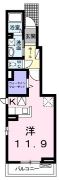 倉敷市西阿知町のアパートの間取り