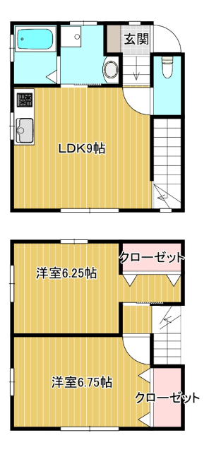 矢岳町アパートの間取り