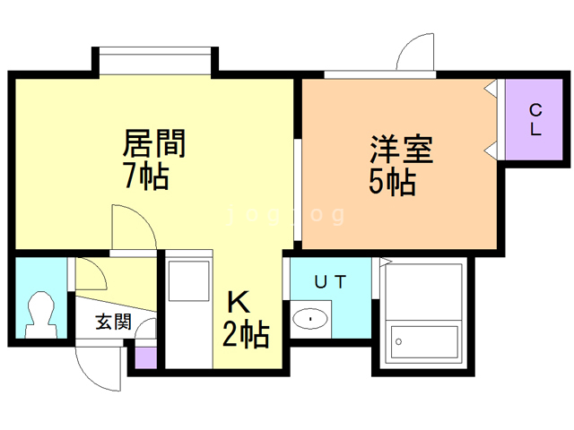 札幌市北区新琴似五条のアパートの間取り