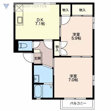 新潟市東区宝町のアパートの間取り