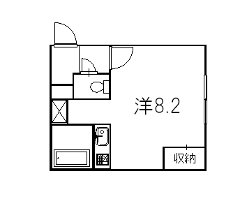 京都市左京区松ケ崎堂ノ上町のマンションの間取り