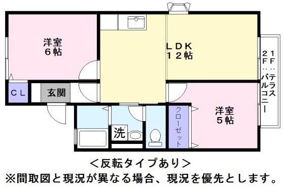 米原市下多良のアパートの間取り