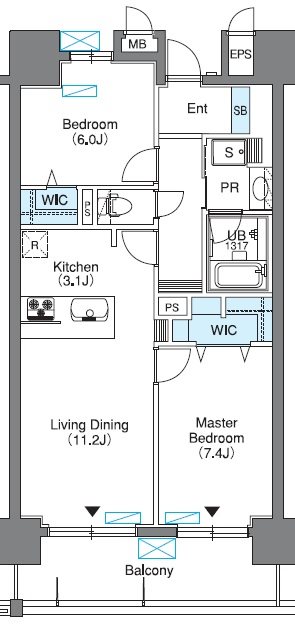 足立区新田のマンションの間取り