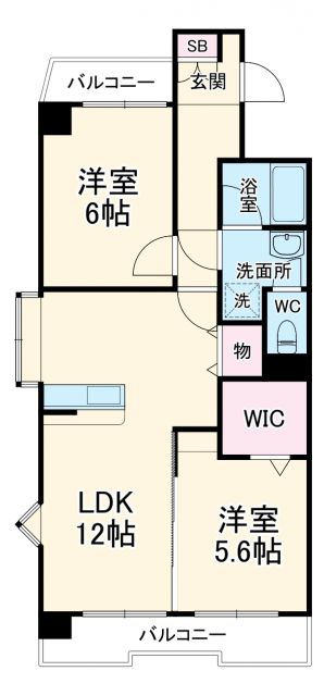 名古屋市中川区山王のマンションの間取り