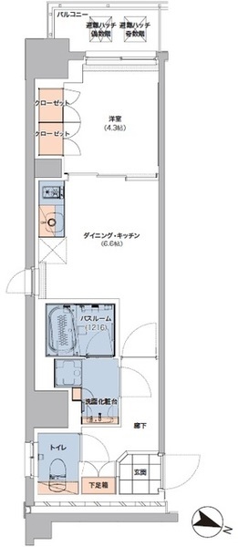 世田谷区大原のマンションの間取り