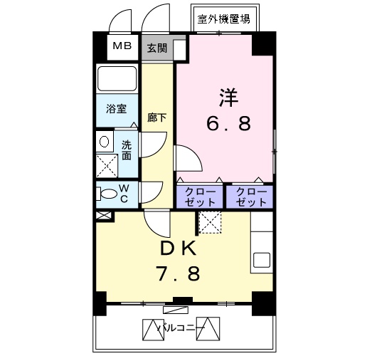 明石市二見町西二見駅前のマンションの間取り