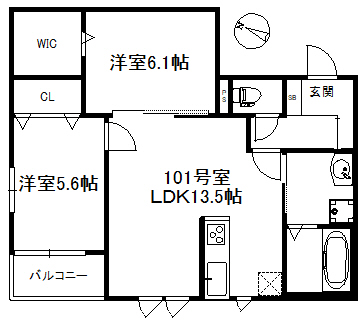 糸島市志摩師吉のアパートの間取り